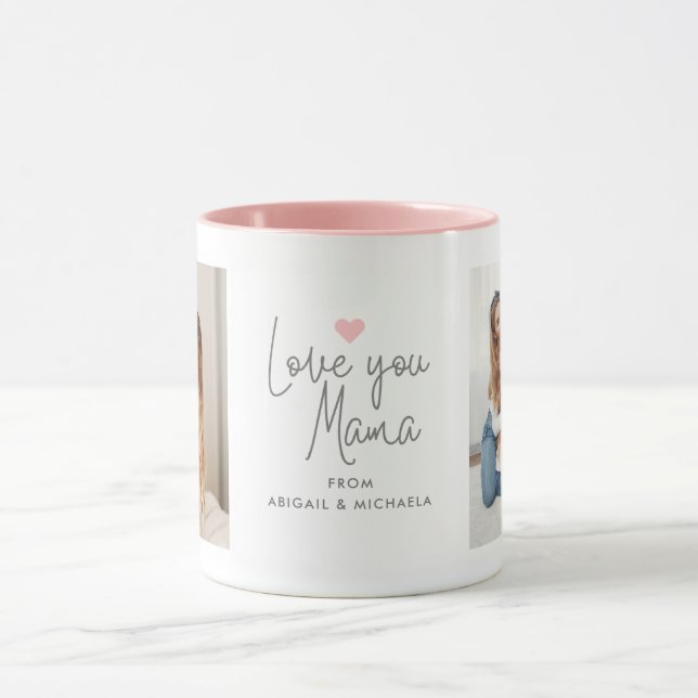 Caneca 2-Foto Moderna "Amo-te Mãe" (Centro)