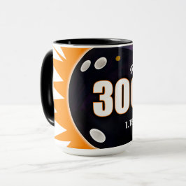 Caneca 300 Game Orange & Black, com data boliche,