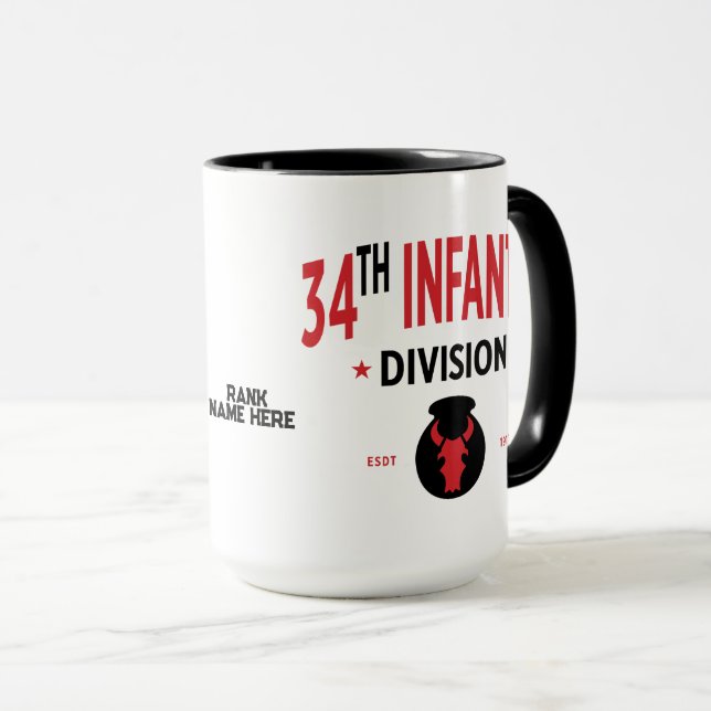 Caneca 34ª Divisão de Infantaria Personalizável (Frente Esquerda)