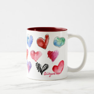 Caneca 3 dos corações do amor dos namorados de 4