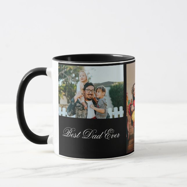 Caneca 3 Fotografias Personalizadas E Texto Branco (Esquerda)