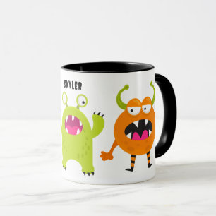 Caneca 3 Monstros Pequenos e Fofos Com Nome