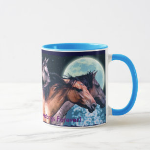 Caneca 3 Mustangs Bebendo de Cavalo-Lover espanhóis