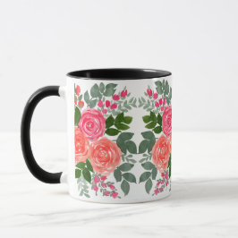 CANECA 3 ROSAS PASTEL WATERCOLOR
