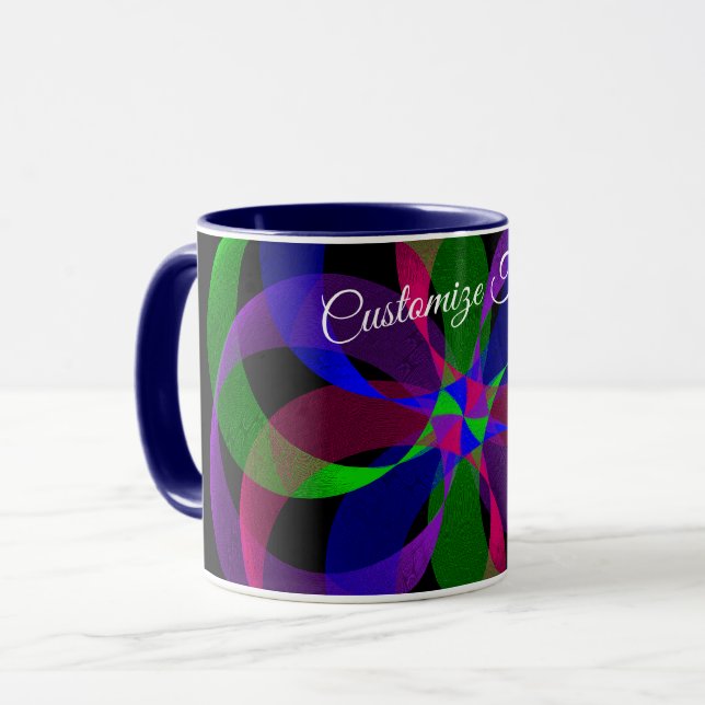 Caneca 3D 2D Geometric Hybrid Coffee Mug (Frente Esquerda)