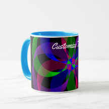 3D 2D Mug De Café Híbrido Geométrico