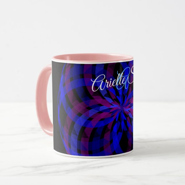 Caneca 3D Center Flower Petal Geometric Coffee Mug (Frente Esquerda)