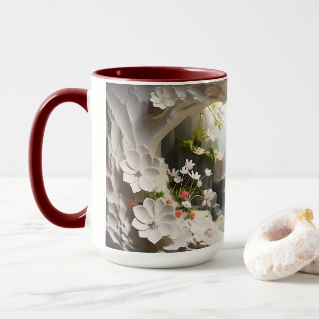 Caneca 3D Paisagem Mug Wrap Sublimação (Com Donut)