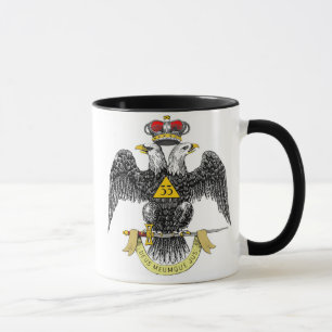 Caneca 3ó Preto escocês Eagle do rito do grau