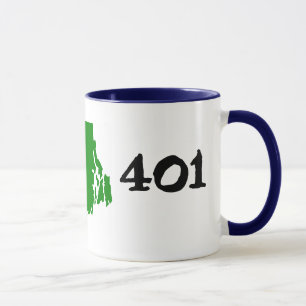 Caneca 401, código de área de Rhode Island!