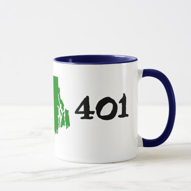Caneca 401, código de área de Rhode Island! (Direita)