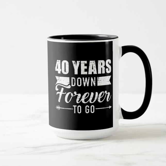 Caneca 40 anos depois do 40º aniversário de casamento (Direita)