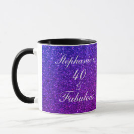 Caneca 40 E Bela-Mama Rosa Rosa De Aniversário Fabulosa