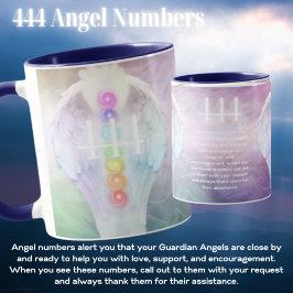 Caneca 444 Números de anjo Chakra Angels Wings Café Mug