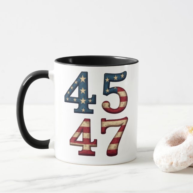 Caneca 45-47 presidente trump (Com Donut)