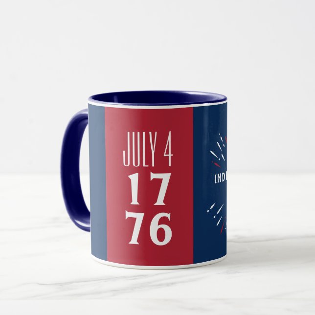 Caneca 4 de julho de 1776 Dia da Independência dos EUA Am (Frente Esquerda)
