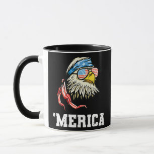 Caneca 4 De Julho Merica USA Flag Bald Eagle Patriotic