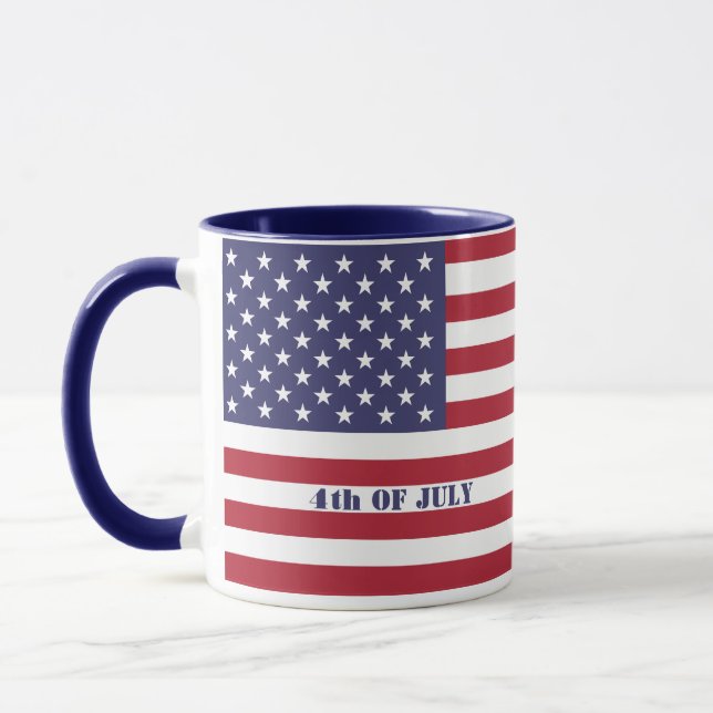 Caneca 4 de julho Patriótico do Bandeira Americano (Esquerda)