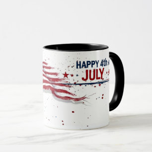 Caneca 4 de Julho - Salpico Artístico da Bandeira dos EUA