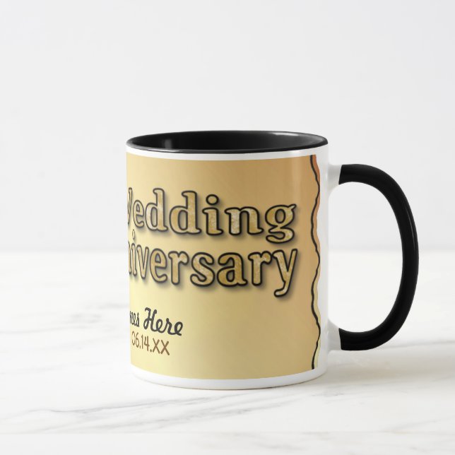Caneca 50º Aniversário - Dourado - Personalizar (Direita)