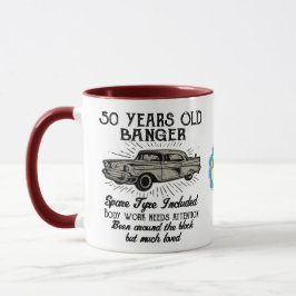 Caneca 50. º aniversário do carro-retrô Banger Data de ad
