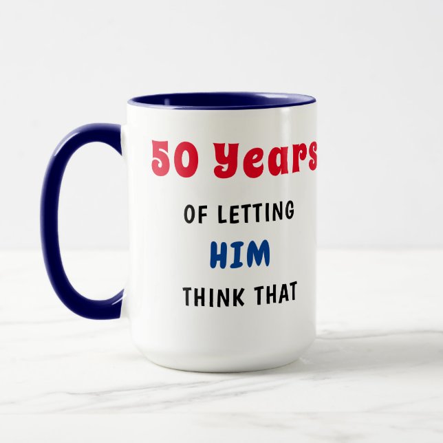 Caneca 50 anos de aniversário Mug - Hers - Personalize! (Esquerda)