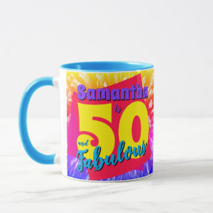 Caneca 50 e Fabuloso Retro Personalizado 50º Aniversário