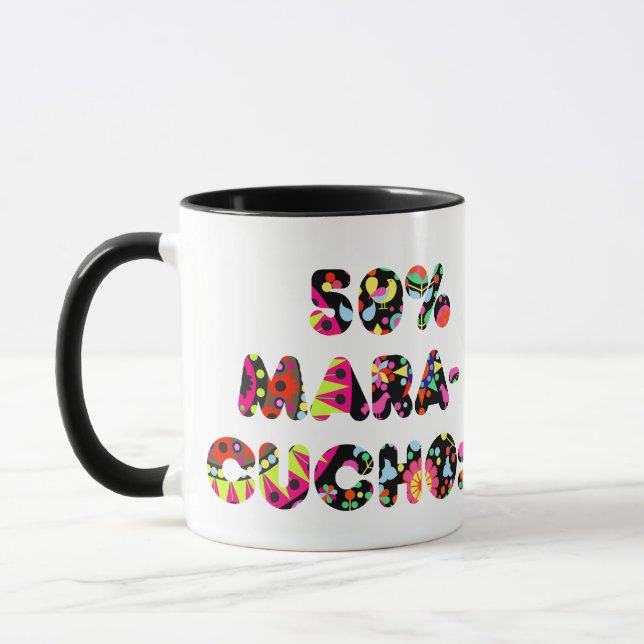 Caneca 50% Maracucho – Desenho Folclórico de Marac (Esquerda)