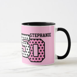 Caneca 50th Nome feito sob encomenda V04C das BOLINHAS