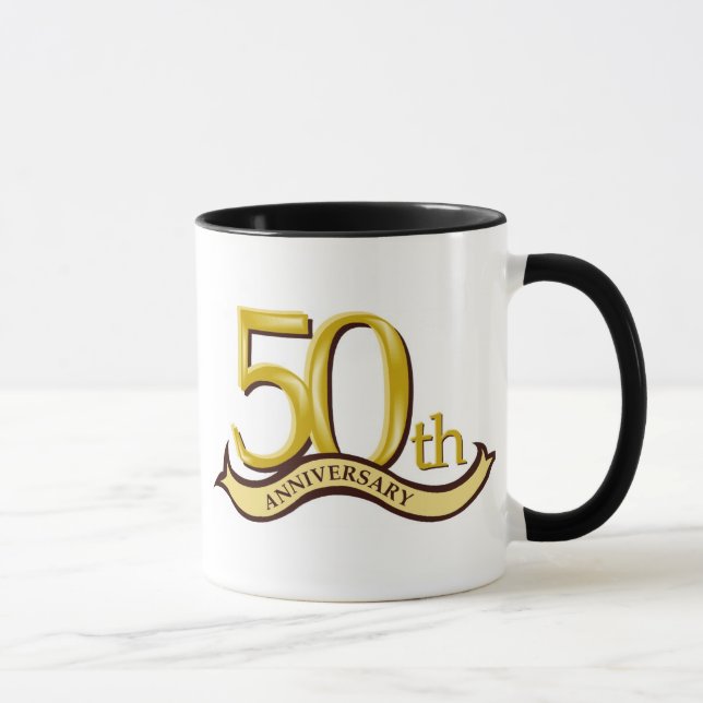 Caneca 50th presente personalizado do aniversário (Direita)