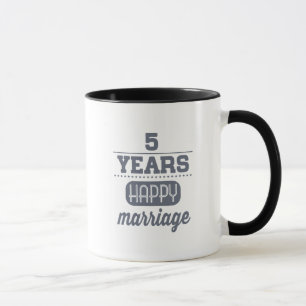 Caneca 5 anos de casamento feliz