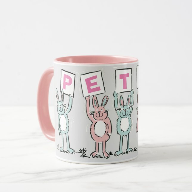 Caneca 5 letras de nome com coelho divertido Mug (Frente Esquerda)