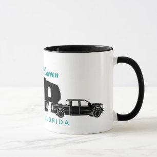 Caneca 5o Gráfico da silhueta da roda rv