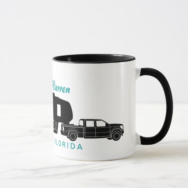 Caneca 5o Gráfico da silhueta da roda rv (Direita)