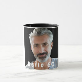 Caneca 60º aniversário de saudação personalizada de fotog