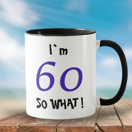 Caneca 60 E daí Divertido Inspirador Aniversário de 60 an