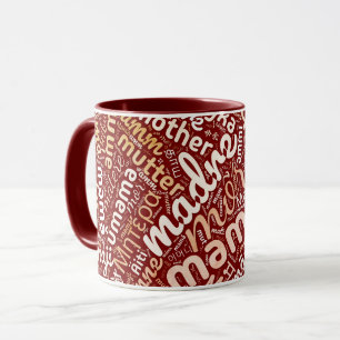 Caneca 60 Palavras para 'Mãe' em Diferentes Idiomas