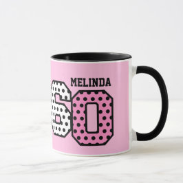 Caneca 60th Nome feito sob encomenda V04E das BOLINHAS