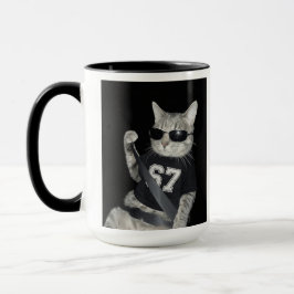 Caneca 67 Cat Wearing Sunglasses Gen Alpha Funny Six Seve