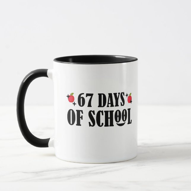 Caneca 67 Dias De Escola Engraçado Seis Sete Meme  (Esquerda)