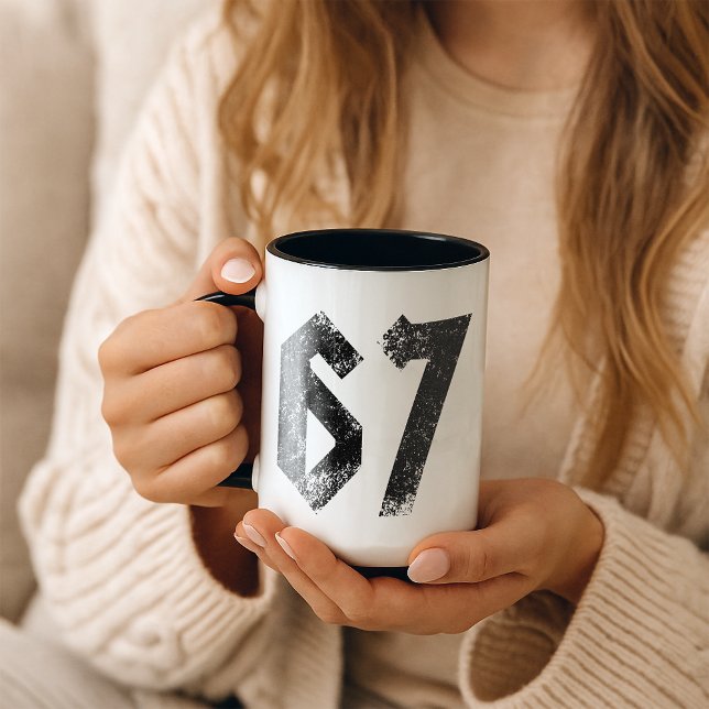 Caneca 67 Meme Funny Seis Sete General Alpha (Criador carregado)