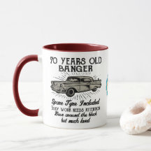 70 de Aniversário Engraçado Carro-Retro Banger Dat