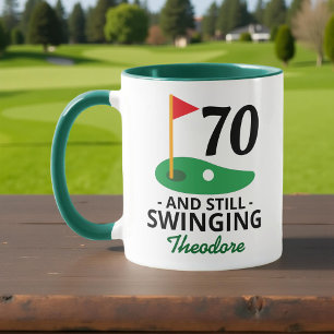Caneca 70 e ainda balançando, 70 engraçado Golfer de Aniv