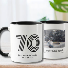 Caneca 70 Festa de aniversário Favor Vintage Year Mug