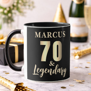 Caneca 70 & Legendary Gold Aniversário de 70 anos 