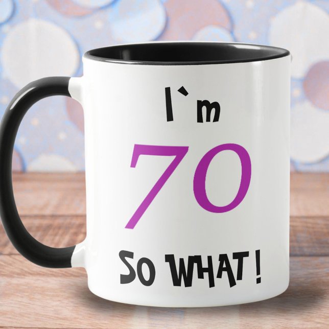 Caneca 70, que divertido 70 inspirador de aniversário (Criador carregado)