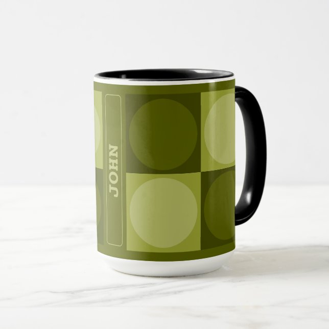 Caneca 70s Checks and Circles Green (Frente Esquerda)