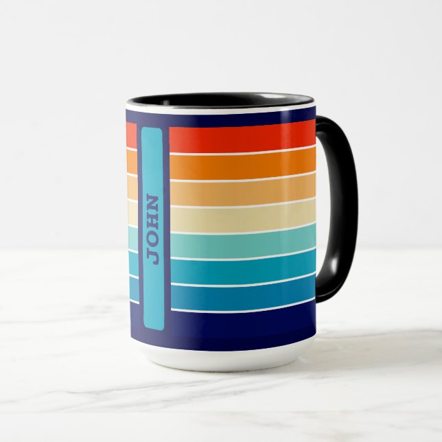 Caneca 70s Rainbow Stripes (Frente Esquerda)