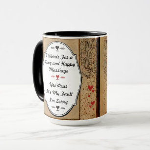 Caneca 7 palavras para um Casamento longo e feliz