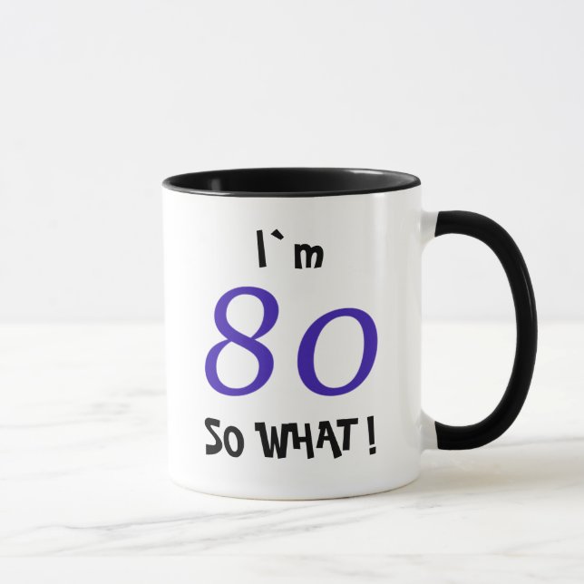 Caneca 80 Aniversário Engraçado Presente Inspiracional. (Direita)